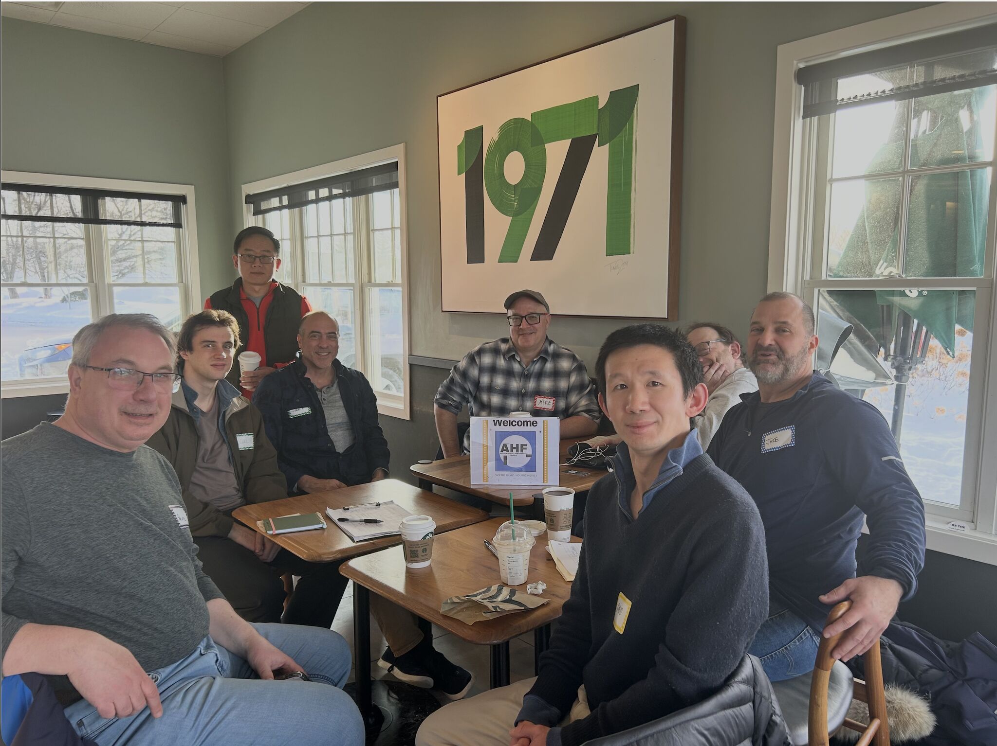 AHF Boston meetup — members at a coffee shop