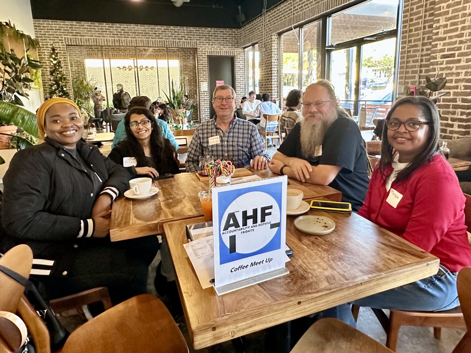 AHF community members on a Friday video call